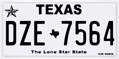 TX license plate DZE7564