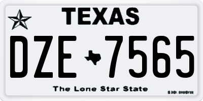 TX license plate DZE7565