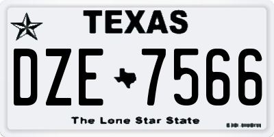 TX license plate DZE7566
