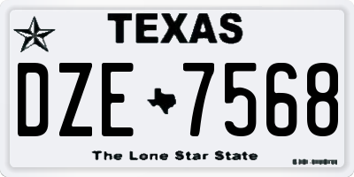 TX license plate DZE7568