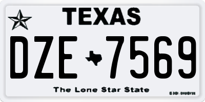 TX license plate DZE7569