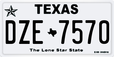 TX license plate DZE7570