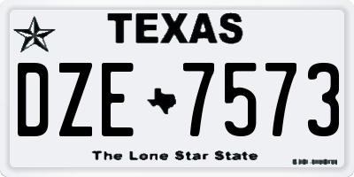 TX license plate DZE7573
