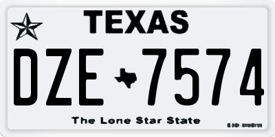 TX license plate DZE7574