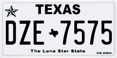 TX license plate DZE7575
