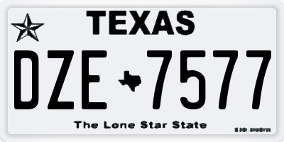 TX license plate DZE7577