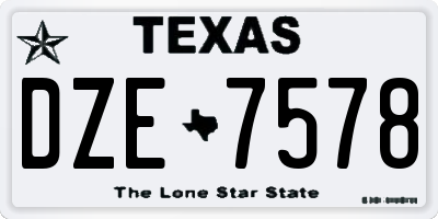TX license plate DZE7578