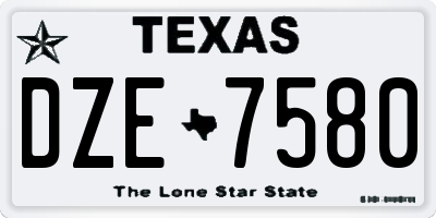 TX license plate DZE7580