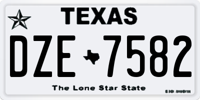 TX license plate DZE7582