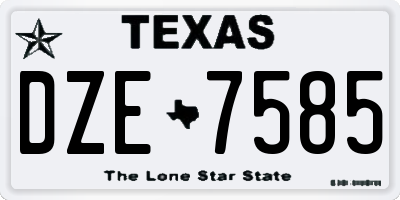 TX license plate DZE7585