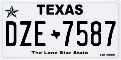 TX license plate DZE7587