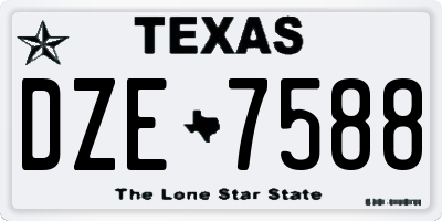 TX license plate DZE7588