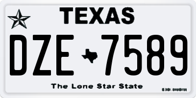 TX license plate DZE7589