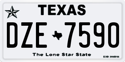 TX license plate DZE7590
