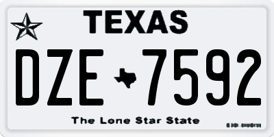 TX license plate DZE7592