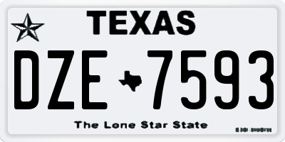 TX license plate DZE7593