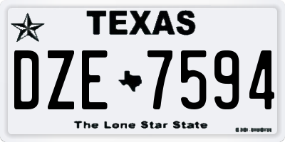 TX license plate DZE7594