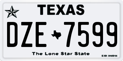 TX license plate DZE7599