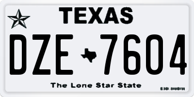 TX license plate DZE7604
