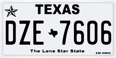 TX license plate DZE7606