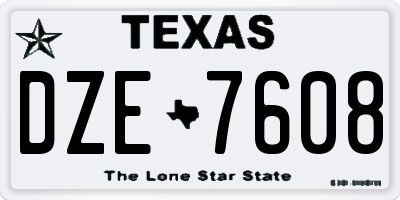 TX license plate DZE7608