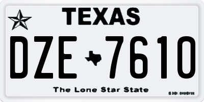 TX license plate DZE7610