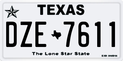 TX license plate DZE7611