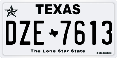TX license plate DZE7613