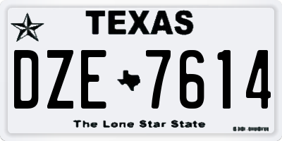 TX license plate DZE7614