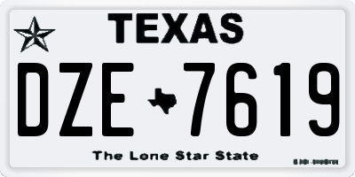 TX license plate DZE7619