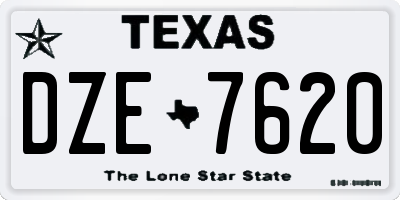 TX license plate DZE7620