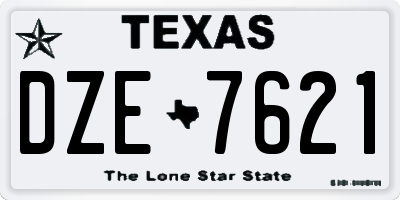 TX license plate DZE7621
