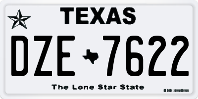 TX license plate DZE7622