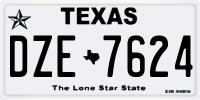 TX license plate DZE7624