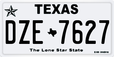 TX license plate DZE7627