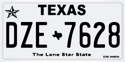 TX license plate DZE7628