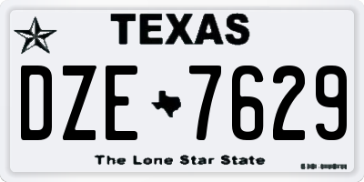 TX license plate DZE7629