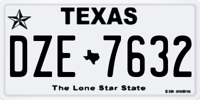 TX license plate DZE7632