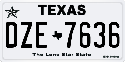TX license plate DZE7636