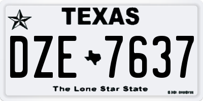 TX license plate DZE7637