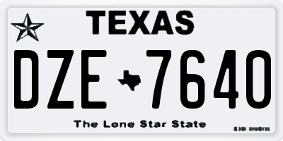 TX license plate DZE7640