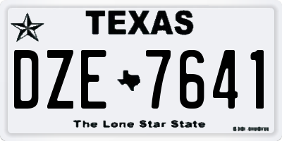 TX license plate DZE7641