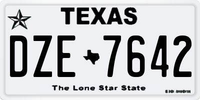 TX license plate DZE7642