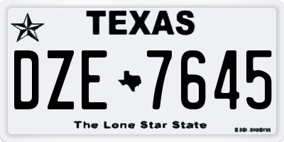 TX license plate DZE7645
