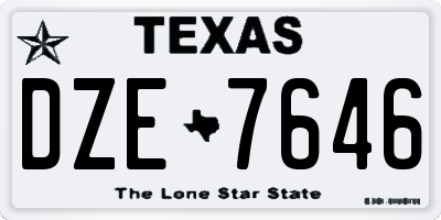 TX license plate DZE7646