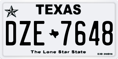 TX license plate DZE7648