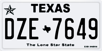 TX license plate DZE7649