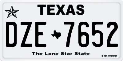TX license plate DZE7652