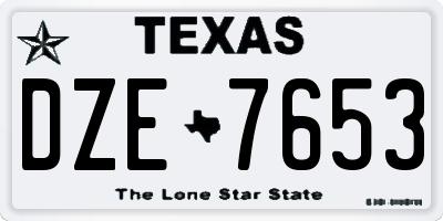 TX license plate DZE7653