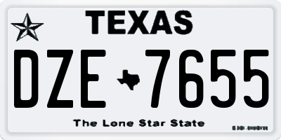 TX license plate DZE7655